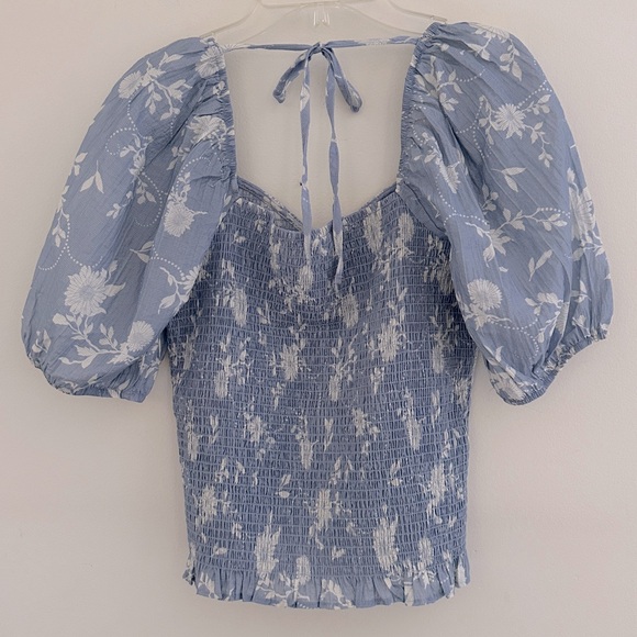 SELF ESTEEM || Light Blue Puff Sleeve Blouse. Sz. L - Picture 8 of 16